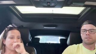 Getting fucked really hard in the car, with a cream pie ending