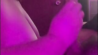 (CLIP) Horny goth BBW drains big dick on big tits and sucks out what’s left
