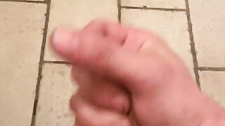 Jerk off Public toilette prepare for cum Big dick hubby