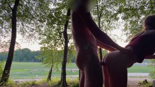 Risky Outdoor Fuck almost get caught again