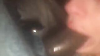 Slut sucking big black dick