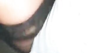 My Date Fucked My Squirting Pussy In Public and Cum on my Stockings And Sent My Husband the Video