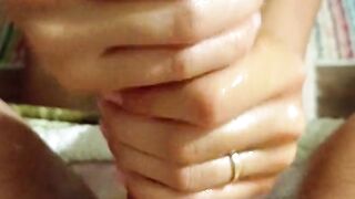 Cheating Magic Hands. Two Hands Handjob