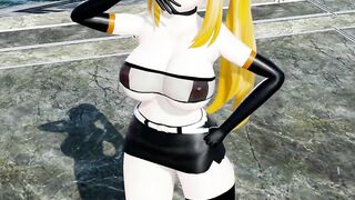 Mirai Akari Sex and Dance Hentai Vtuber Blonde Girl Big Boobs Mmd 3D Orange Boots Color Edit Smixix