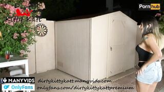 DirtyKittyKatt - She Plays an OUTDOOR Naughty Game of Darts - Nice Big Load in Her MOUTH