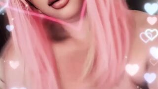 Megurine Luka Plays with her big boobs