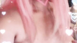 Megurine Luka Plays with her big boobs