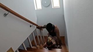 Super model Europeia FUCK DOGGY ON THE STAIRS