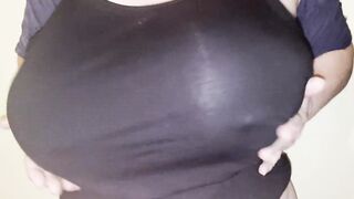 Wife's big milky white tits