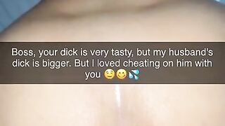 on her first day of work hot latina cheated on her boyfriend with her boss on snapchat