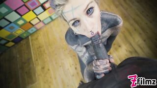 Tattoo couple HARD POV SEX - ANAL fuck, gapes, sloppy BJ, anal creampie, female orgasm