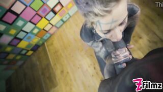 Tattoo couple HARD POV SEX - ANAL fuck, gapes, sloppy BJ, anal creampie, female orgasm