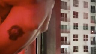 Tiny 18 year old getting fucked in Miami by glass window