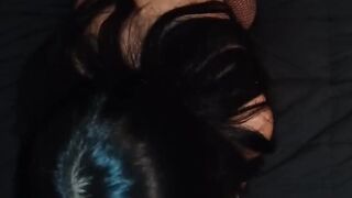 oh G*D! This horny girl keeps sucking after swallowing a big load