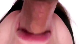 Schoolgirl Loves To Suck My Throbbing Cock Every Morning. Cum In Her Mouth Close-Up