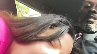 Getting head while driving down the highway