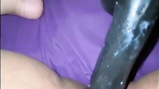 Creamy teen fat pussy real orgasm from dildo