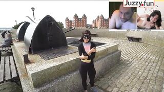 Walk with Cum on Face, Facial Cumshot Outdoors in a Public Place