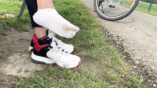 Dirty White Socks In A Park