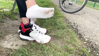 Dirty White Socks In A Park