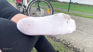 Dirty White Socks In A Park