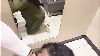 SHE TRIED TO KEEP QUIET WHILE GETTING FUCKED IN DRESSING ROOM PART 2 ( PEOPLE WERE EVERYWHERE)
