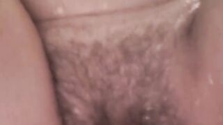 Hairy Milf Pussy Pissing in Shower