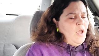 Horny Slut in Car Can't Wait Until Home to Get Off