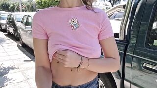 I flash my breasts while walking in public