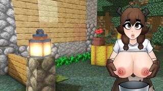 Minecraft Horny Craft - Part 2 - Hot CowGirl Make Ahegao And Strip By LoveSkySan69