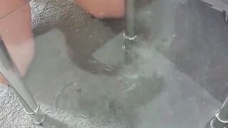 Squirting on Glass Table Then Licking It All up Clean