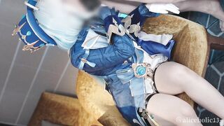 Genshin Impact Furiina cosplaying multiple orgasm hentai video