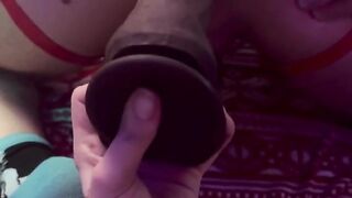 Anal BBC Dildo Gaping