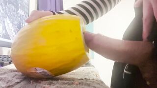 cute femboy fucks fruit