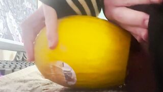 cute femboy fucks fruit