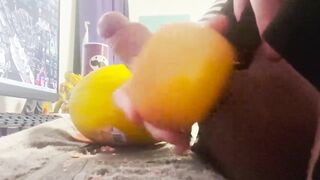 cute femboy fucks fruit