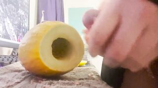 cute femboy fucks fruit