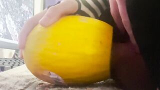 cute femboy fucks fruit