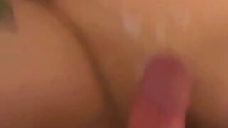 Vertical quickie gets direct cumshot in step teen milf bellybutton